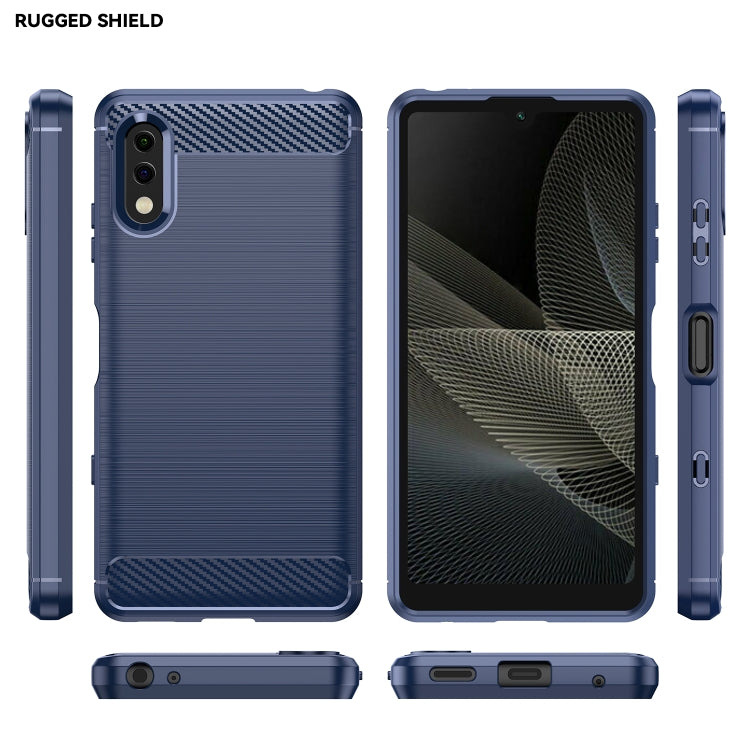 For Sony Xperia Ace II Brushed Texture Carbon Fiber TPU Phone Case
