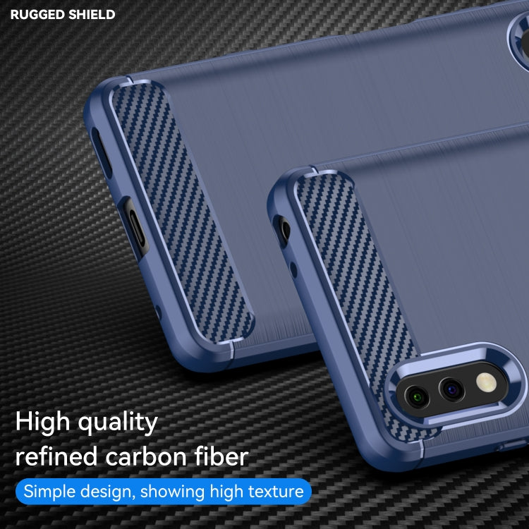 For Sony Xperia Ace II Brushed Texture Carbon Fiber TPU Phone Case