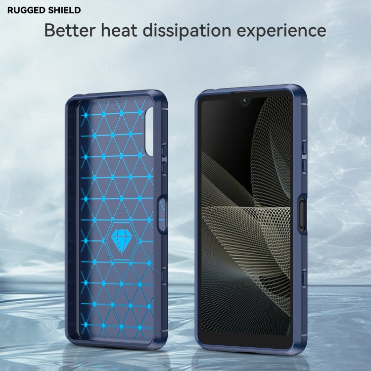 For Sony Xperia Ace II Brushed Texture Carbon Fiber TPU Phone Case