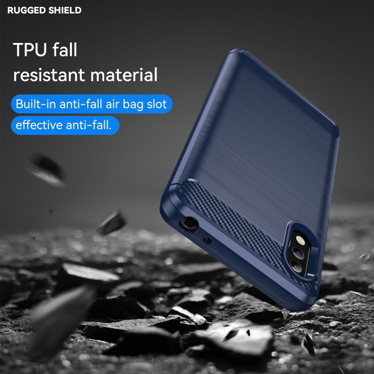 For Sony Xperia Ace II Brushed Texture Carbon Fiber TPU Phone Case