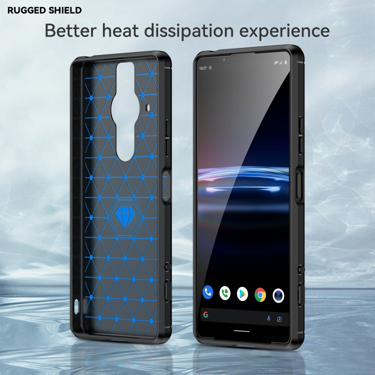 For Sony Xperia Pro-I Brushed Texture Carbon Fiber TPU Phone Case