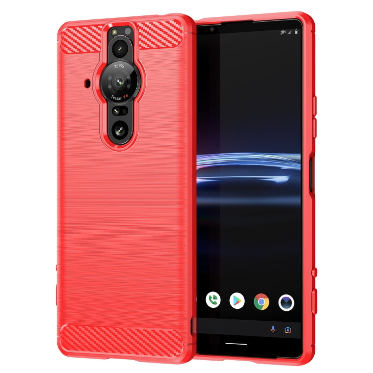 For Sony Xperia Pro-I Brushed Texture Carbon Fiber TPU Phone Case