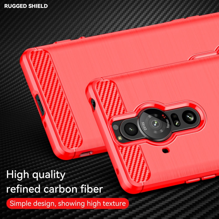 For Sony Xperia Pro-I Brushed Texture Carbon Fiber TPU Phone Case