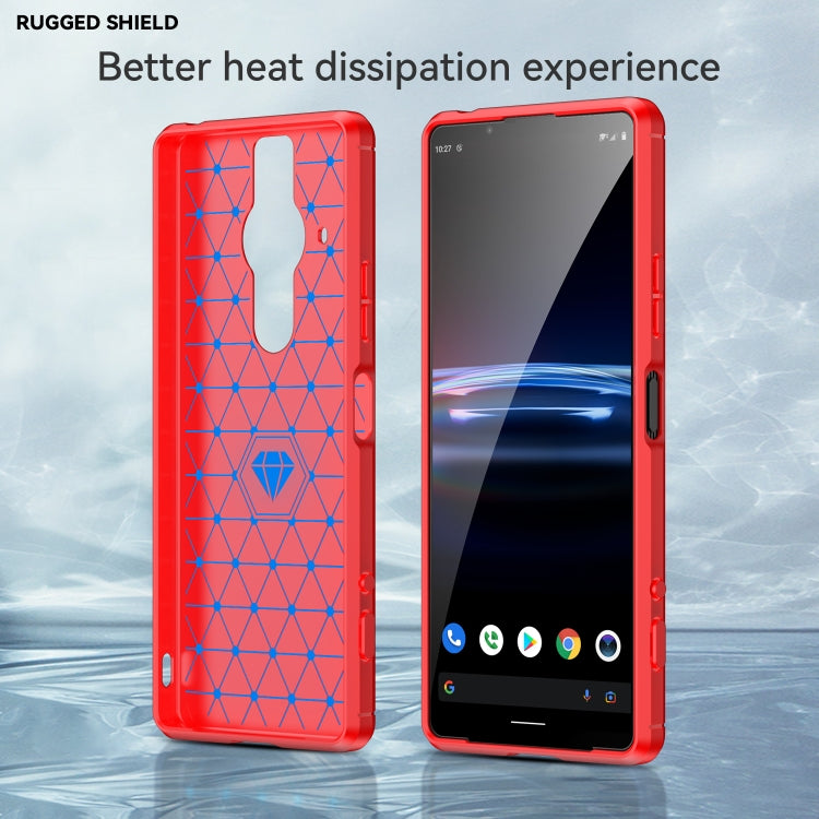 For Sony Xperia Pro-I Brushed Texture Carbon Fiber TPU Phone Case