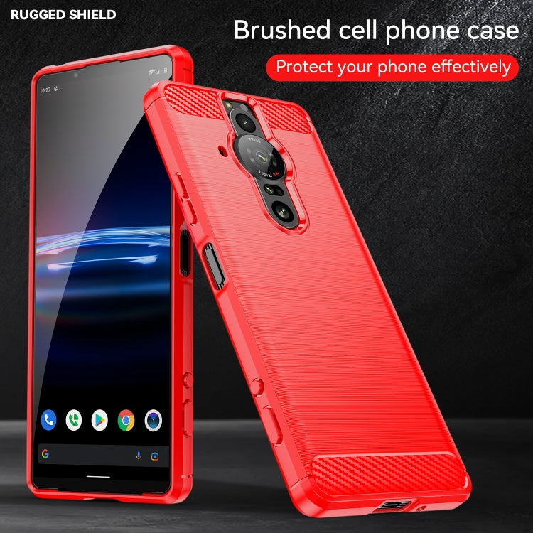 For Sony Xperia Pro-I Brushed Texture Carbon Fiber TPU Phone Case