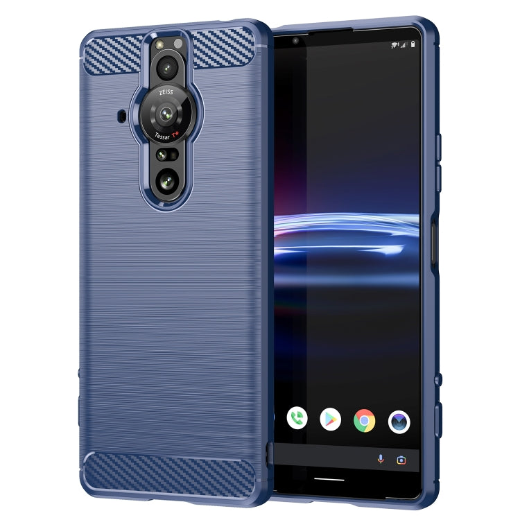 For Sony Xperia Pro-I Brushed Texture Carbon Fiber TPU Phone Case