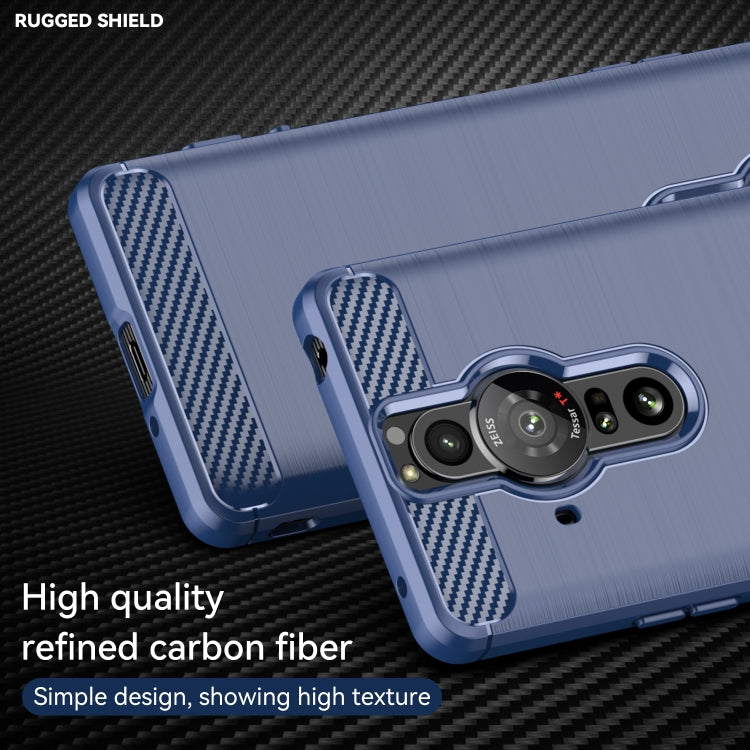 For Sony Xperia Pro-I Brushed Texture Carbon Fiber TPU Phone Case