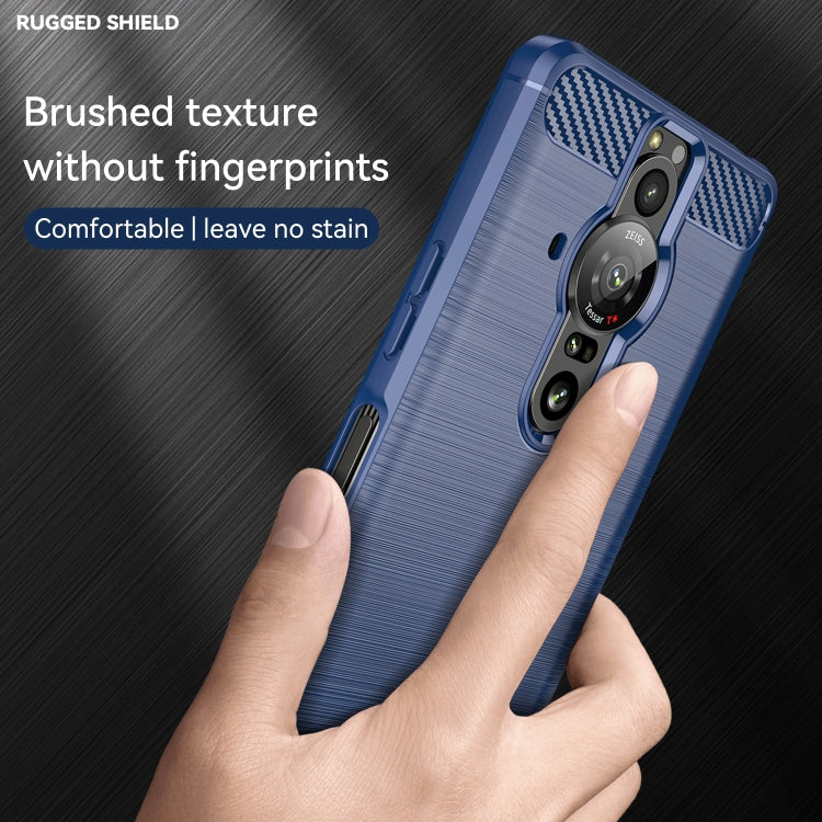 For Sony Xperia Pro-I Brushed Texture Carbon Fiber TPU Phone Case