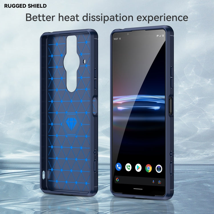 For Sony Xperia Pro-I Brushed Texture Carbon Fiber TPU Phone Case
