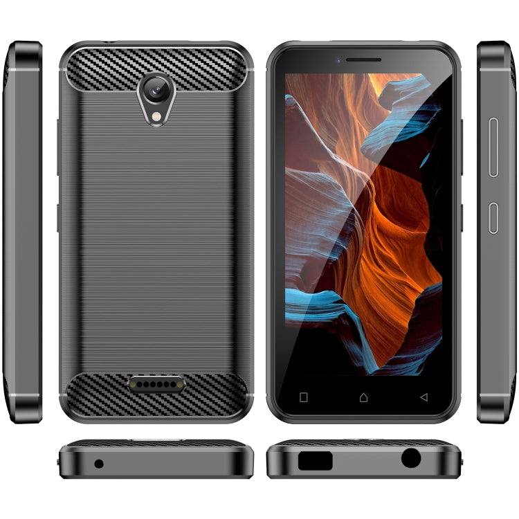For Lenovo A1010 Brushed Texture Carbon Fiber TPU Phone Case