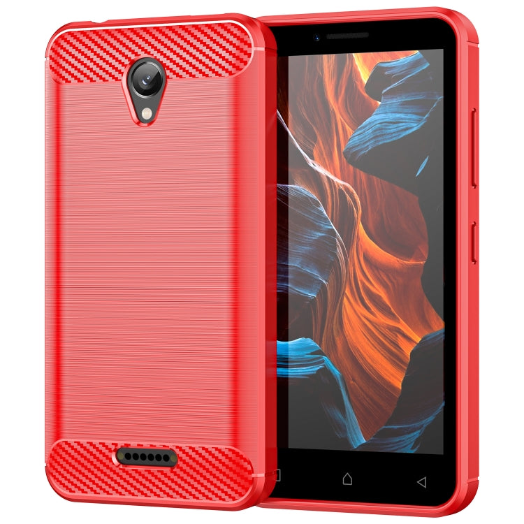 For Lenovo A1010 Brushed Texture Carbon Fiber TPU Phone Case