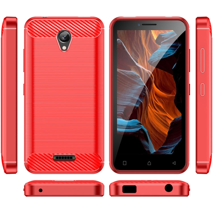For Lenovo A1010 Brushed Texture Carbon Fiber TPU Phone Case