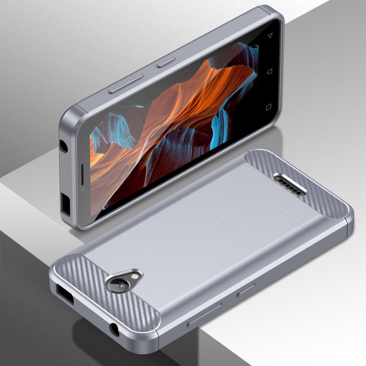 For Lenovo A1010 Brushed Texture Carbon Fiber TPU Phone Case
