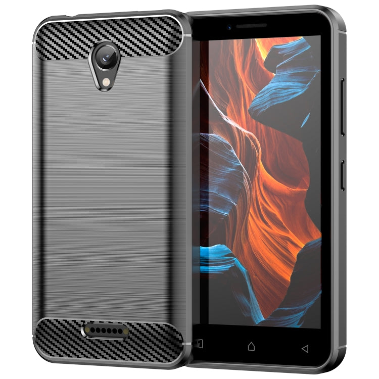 For Lenovo Vibe A Plus Brushed Texture Carbon Fiber TPU Phone Case
