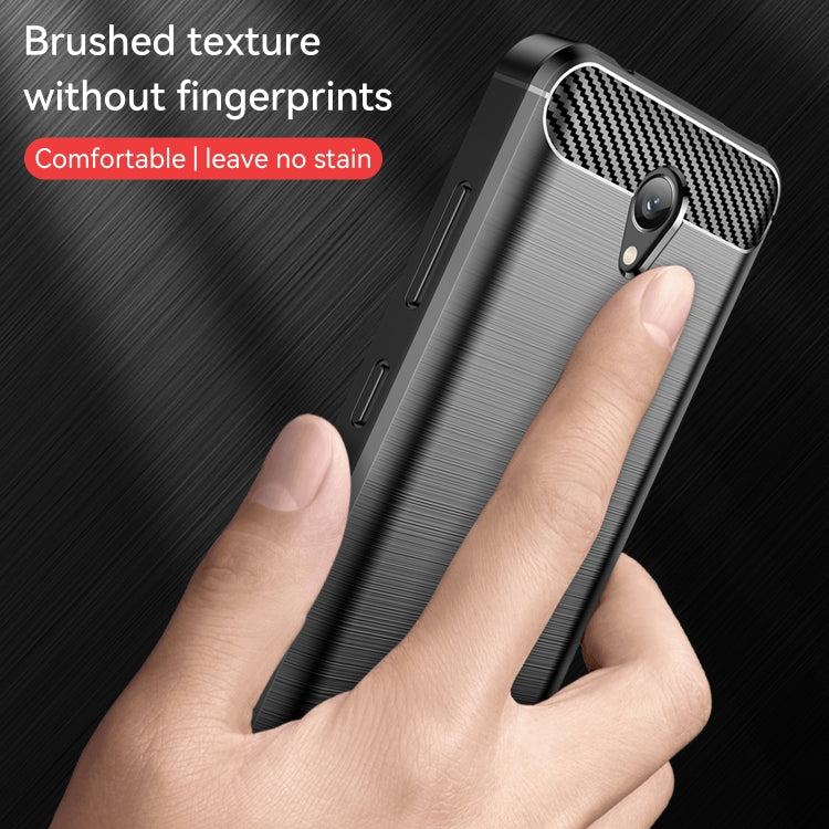 For Lenovo Vibe A Plus Brushed Texture Carbon Fiber TPU Phone Case