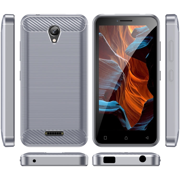 For Lenovo Vibe A Plus Brushed Texture Carbon Fiber TPU Phone Case