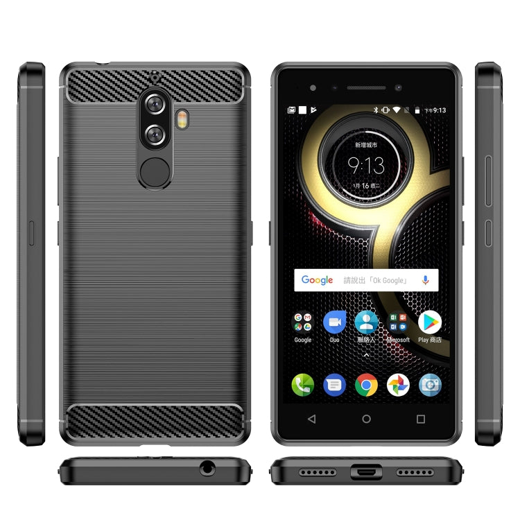 For Lenovo K8 Note/K8 Note Lite Brushed Texture Carbon Fiber TPU Phone Case