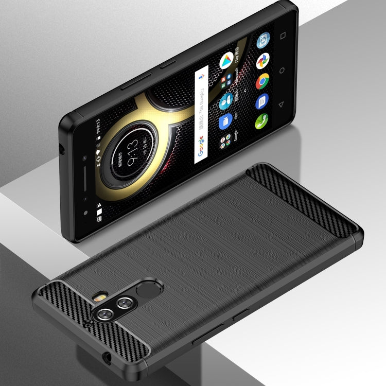 For Lenovo K8 Note/K8 Note Lite Brushed Texture Carbon Fiber TPU Phone Case