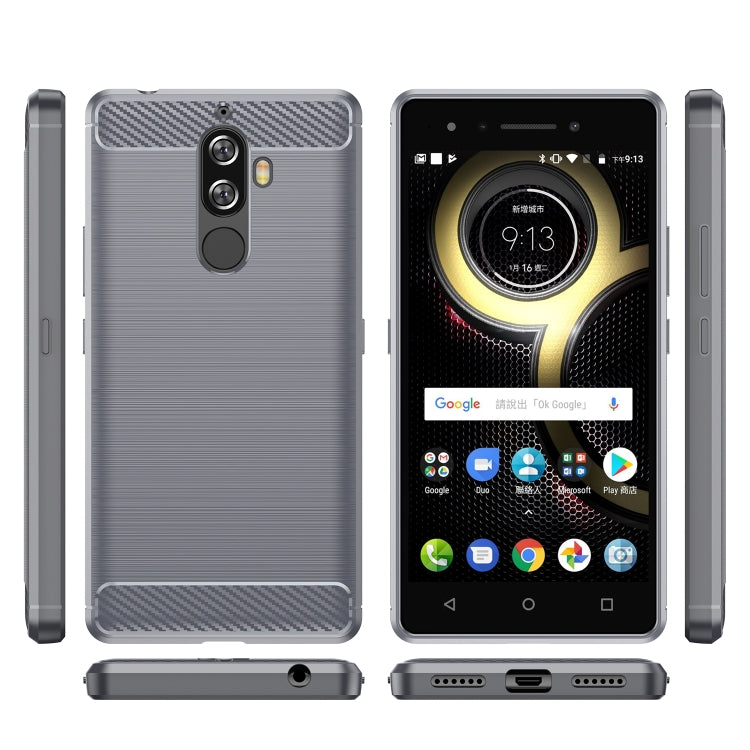 For Lenovo K8 Note/K8 Note Lite Brushed Texture Carbon Fiber TPU Phone Case