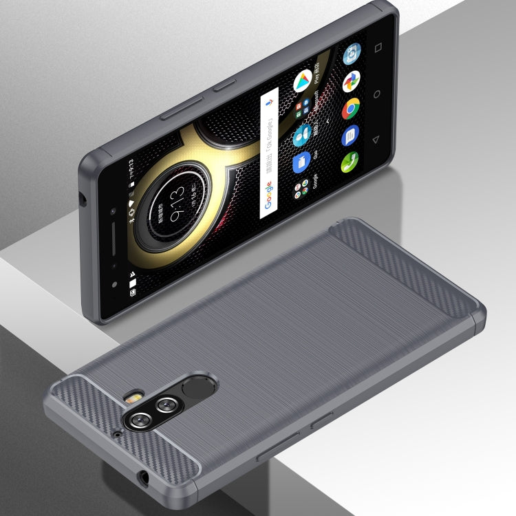 For Lenovo K8 Note/K8 Note Lite Brushed Texture Carbon Fiber TPU Phone Case