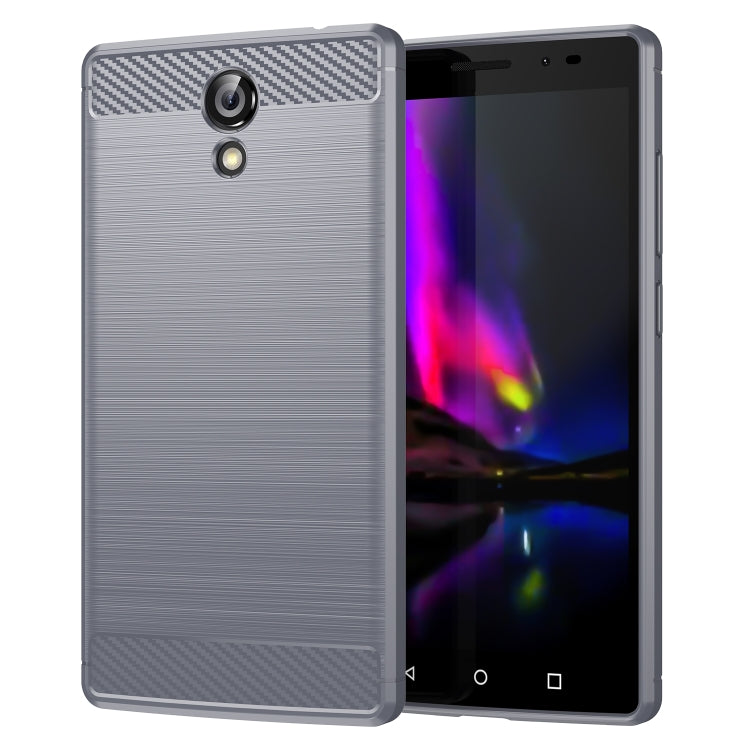 For Lenovo Phab2 Brushed Texture Carbon Fiber TPU Phone Case