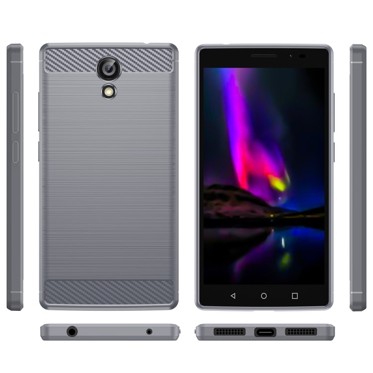 For Lenovo Phab2 Brushed Texture Carbon Fiber TPU Phone Case