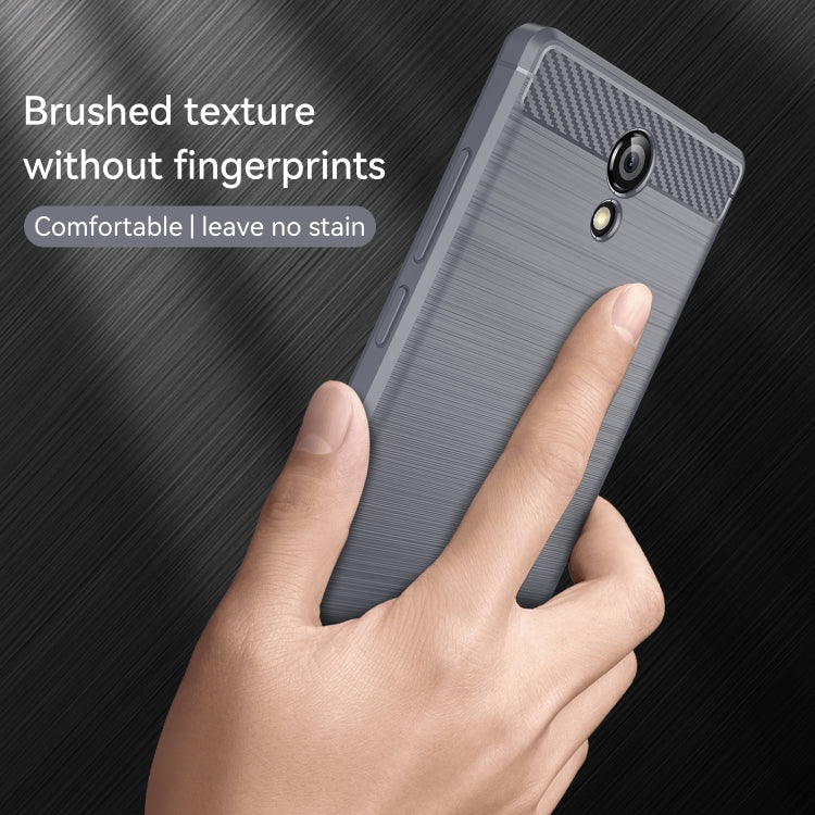 For Lenovo Phab2 Brushed Texture Carbon Fiber TPU Phone Case