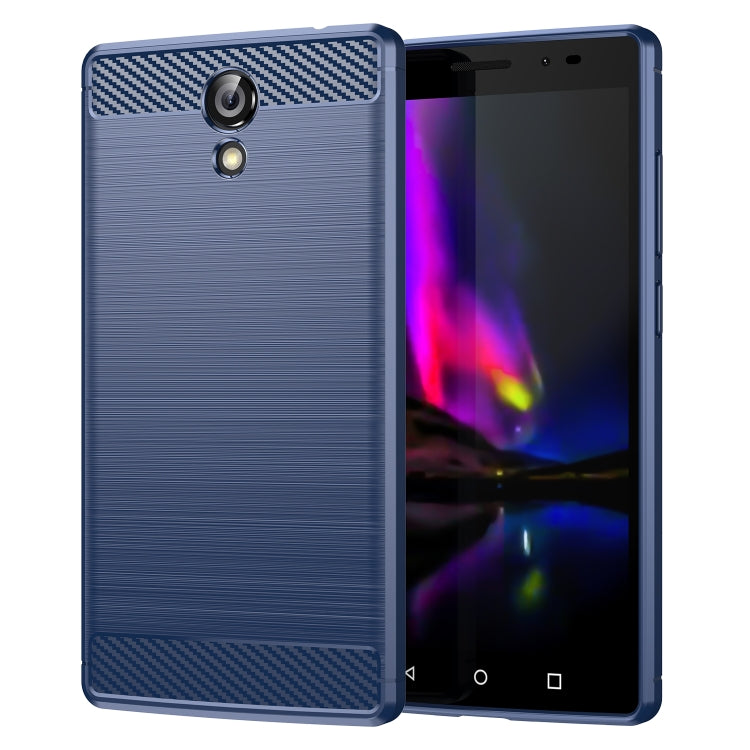 For Lenovo Phab2 Brushed Texture Carbon Fiber TPU Phone Case