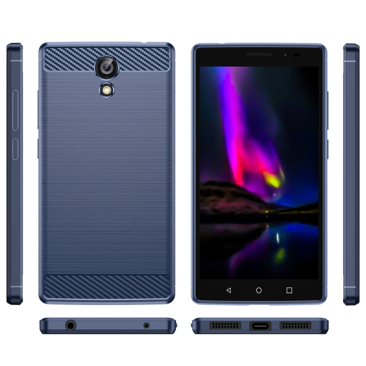 For Lenovo Phab2 Brushed Texture Carbon Fiber TPU Phone Case