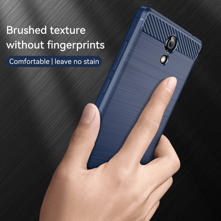 For Lenovo Phab2 Brushed Texture Carbon Fiber TPU Phone Case