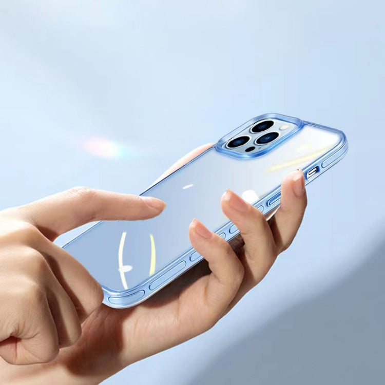 For iPhone 13 Pro Max Crystal Shield Series High Transparency Metal Case (Purple)