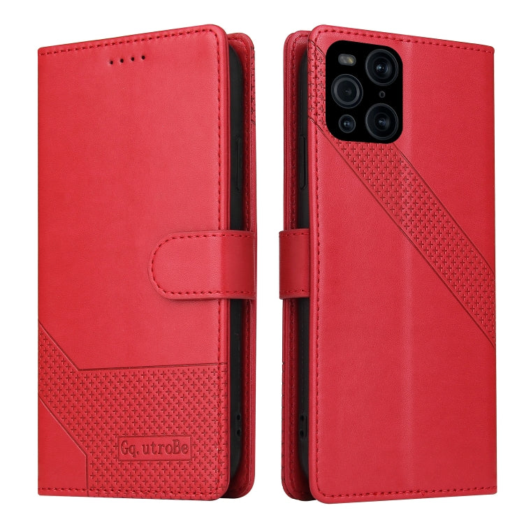 For OPPO Find X3 Pro GQUTROBE Skin Feel Magnetic Leather Phone Case