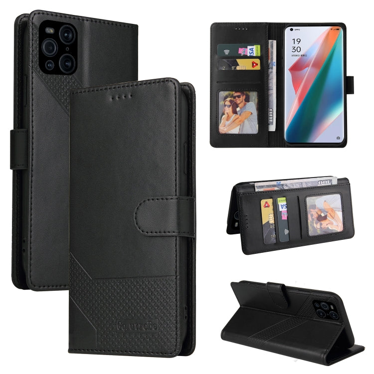 For OPPO Find X3 Pro GQUTROBE Skin Feel Magnetic Leather Phone Case
