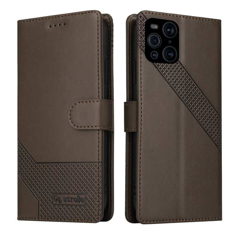 For OPPO Find X3 Pro GQUTROBE Skin Feel Magnetic Leather Phone Case