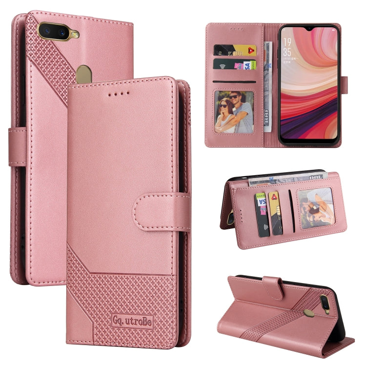 For OPPO A7 2018 GQUTROBE Skin Feel Magnetic Leather Phone Case