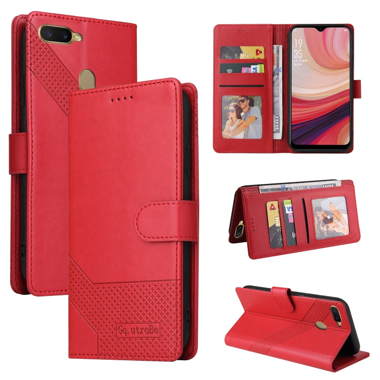For OPPO A7 2018 GQUTROBE Skin Feel Magnetic Leather Phone Case