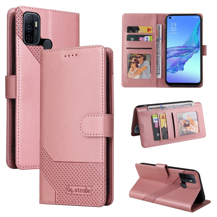 For OPPO A53 GQUTROBE Skin Feel Magnetic Leather Phone Case