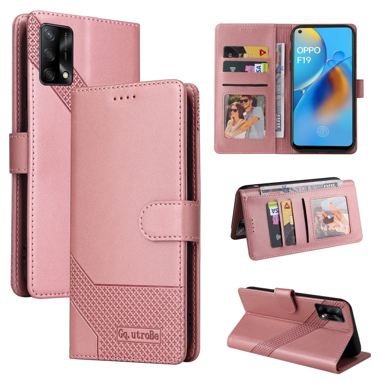 For OPPO A74 / F19 GQUTROBE Skin Feel Magnetic Leather Phone Case