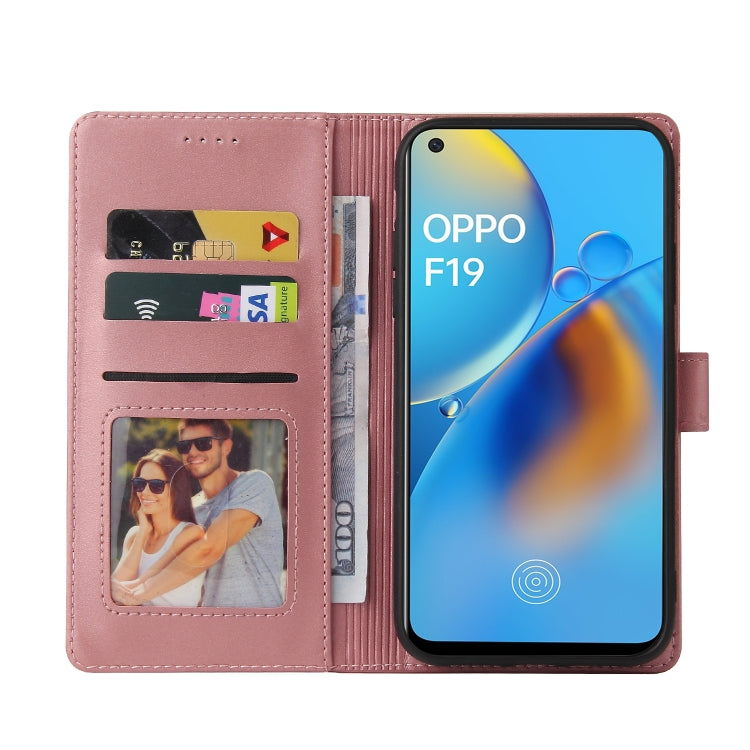 For OPPO A74 / F19 GQUTROBE Skin Feel Magnetic Leather Phone Case
