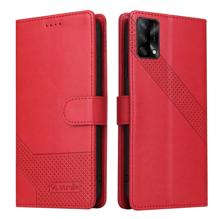 For OPPO A74 / F19 GQUTROBE Skin Feel Magnetic Leather Phone Case