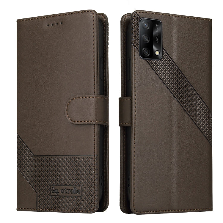 For OPPO A74 / F19 GQUTROBE Skin Feel Magnetic Leather Phone Case