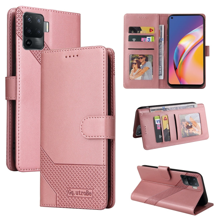 For OPPO A94 GQUTROBE Skin Feel Magnetic Leather Phone Case