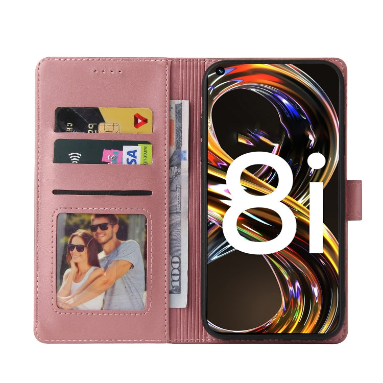 For Realme 8i GQUTROBE Skin Feel Magnetic Leather Phone Case