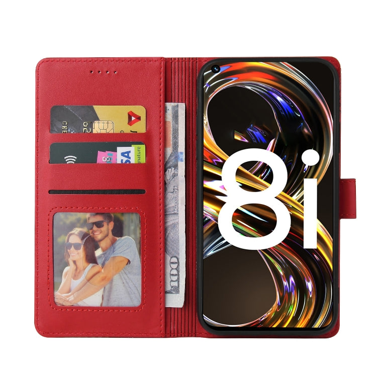 For Realme 8i GQUTROBE Skin Feel Magnetic Leather Phone Case