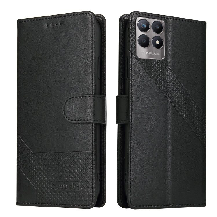 For Realme 8i GQUTROBE Skin Feel Magnetic Leather Phone Case