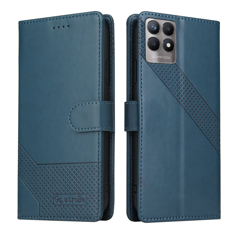 For Realme 8i GQUTROBE Skin Feel Magnetic Leather Phone Case