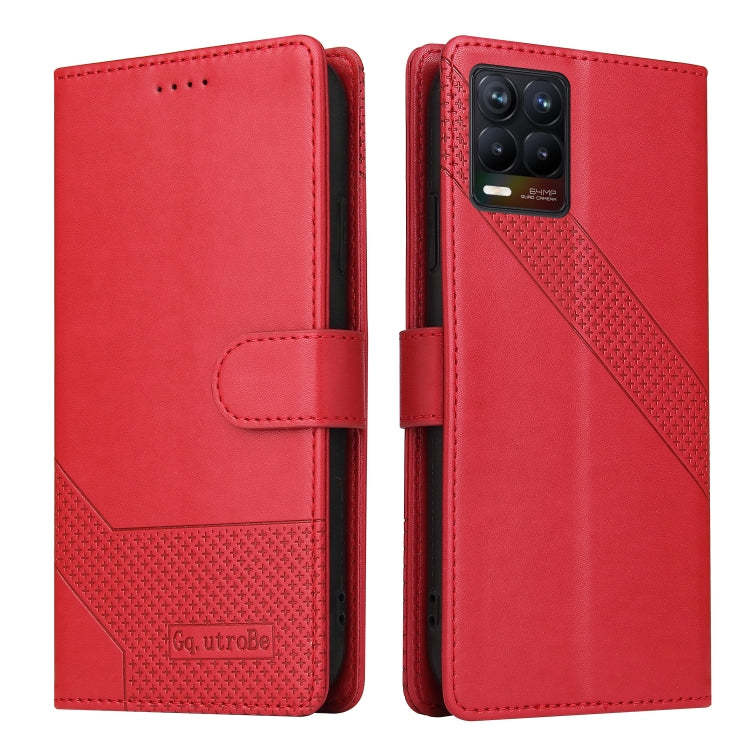 For Realme 8 GQUTROBE Skin Feel Magnetic Leather Phone Case
