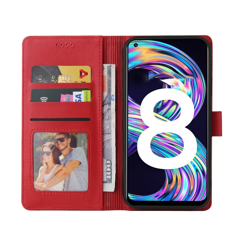 For Realme 8 GQUTROBE Skin Feel Magnetic Leather Phone Case