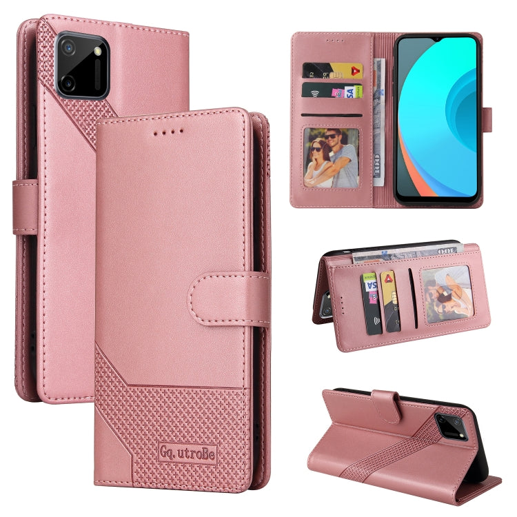 For Realme C11 GQUTROBE Skin Feel Magnetic Leather Phone Case