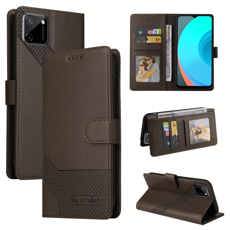 For Realme C11 GQUTROBE Skin Feel Magnetic Leather Phone Case